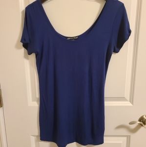 Navy Blue cap sleeve scoop neck t-shirt